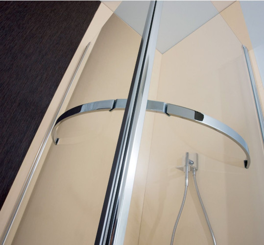 Geoplatin4000, 2створчатая распашная дверь 1000 мм, профиль мат. хром, стекло прозрачное 5 мм