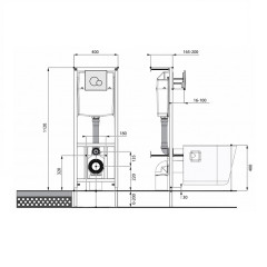 Пэк: Santeri Альфа подвесной унитаз с сиденьем + инсталляция + кнопка смыва