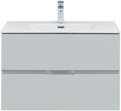Тумба с раковиной Aquanet Алвита New 80 2 ящика, серый