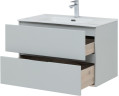 Тумба с раковиной Aquanet Алвита New 80 2 ящика, серый