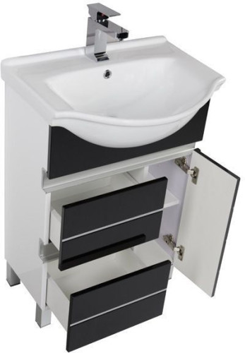 Тумба с раковиной Aquanet Доминика 60 черный
