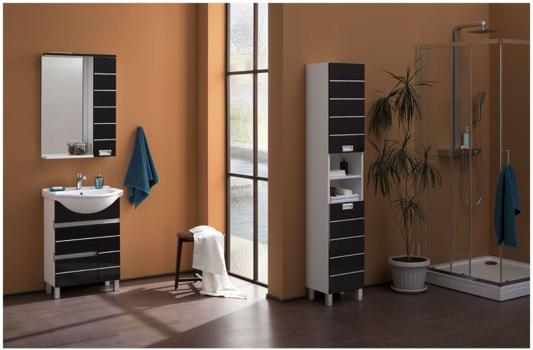 Тумба с раковиной Aquanet Доминика 60 черный