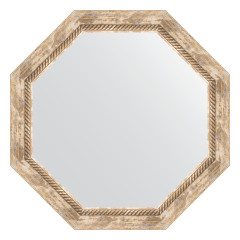 Зеркало настенное Octagon EVOFORM в багетной раме прованс с плетением, 68х68 см, BY 7319