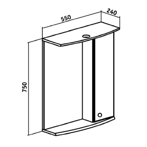 Зеркальный шкаф Runo Ирис 55 правый