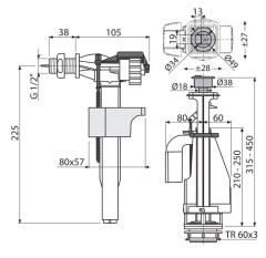 Сливная арматура Alcaplast SA08K-1/2