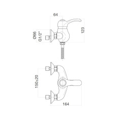 Смеситель для душа Webert Aurora AU870102065, бронза