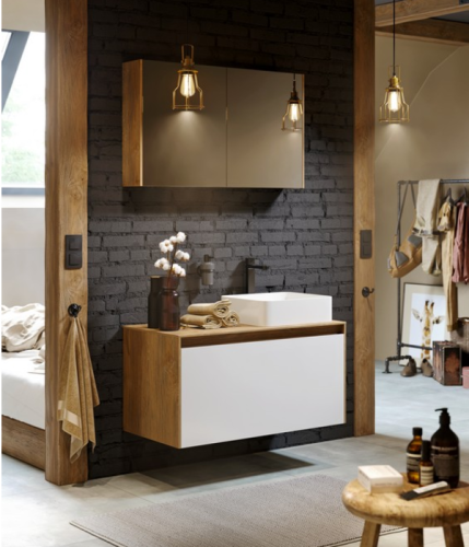 Подвесная тумба 100 см Aqwella MOB0110DB+MOB0710BS