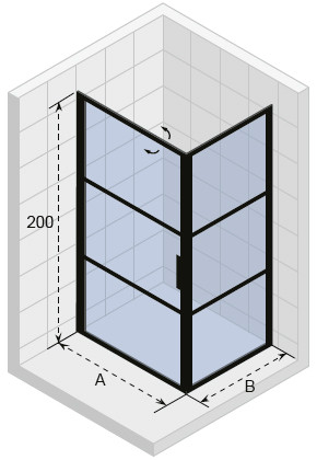 Дверь в нишу Riho SZ GRID GB201 800 x 1000 x 2000