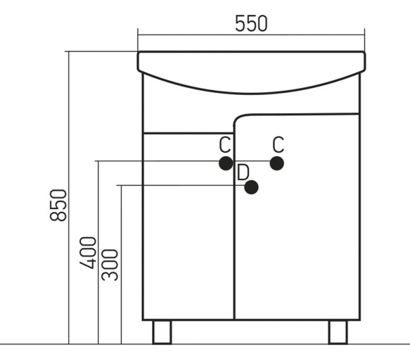 Тумба под раковину Уют-55 MIXLINE Посейдон-55 зеленый (523169)