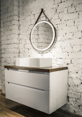 Kapitan light D710 (бесконтактный сенсор, коричневая кожа) зеркало