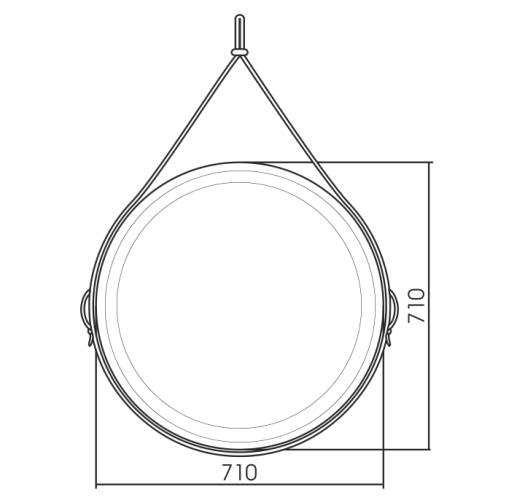 Kapitan light D710 (бесконтактный сенсор, коричневая кожа) зеркало
