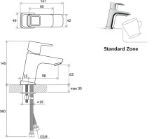 Смеситель для раковины Ravak 10° Керамический картридж (X070064)