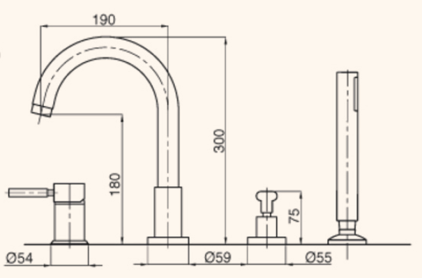 Смеситель на борт ванны Migliore Fortis ML.FRT-5255.CR