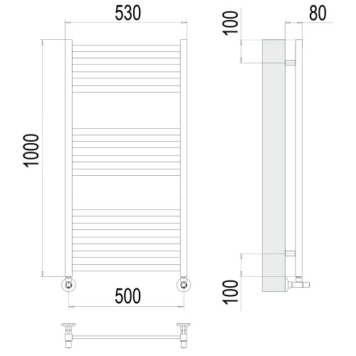Полотенцесушитель TERMINUS Люкс Грета П13 500х1000 NEW