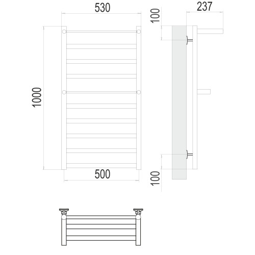 Полотенцесушитель TERMINUS Стандарт Хендрикс П10 500х1000 NEW