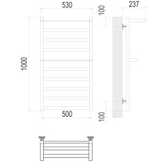 Полотенцесушитель TERMINUS Стандарт Хендрикс П10 500х1000 NEW