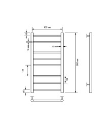 Полотенцесушитель водяной Comfysan Luce W-8 80/40, черный