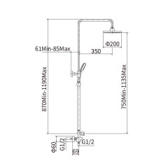 Душевая система FASHUN A2445, хром