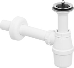 Сифон для раковины Viega с решеткой и пробкой в комплекте, пластиковый, бутылочный (309312)