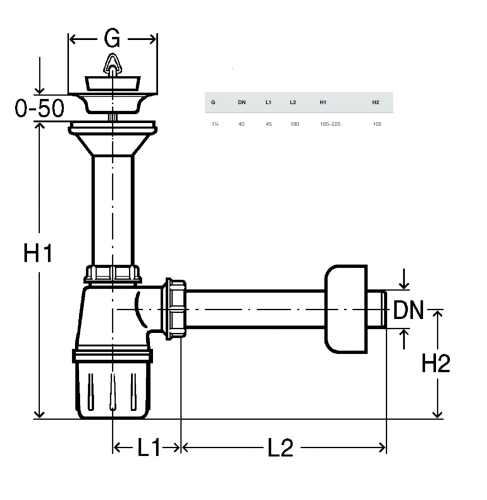 Сифон для раковины Viega с решеткой и пробкой в комплекте, пластиковый, бутылочный (309312)