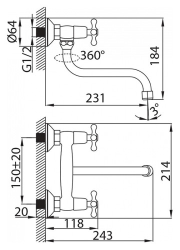 Смеситель Milardo Bosfor BOSSB00M09