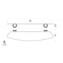 Стеклянная полка Colombo Design Hermitage В3316