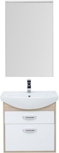 Мебель для ванной Aquanet Грейс 65 дуб сонома/белый (2 ящика)
