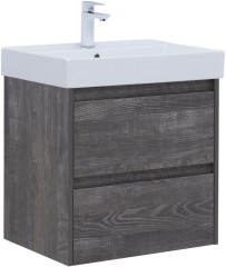 Тумба с раковиной Aquanet Nova Lite 60 дуб серый (2 ящика)