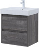 Тумба с раковиной Aquanet Nova Lite 60 дуб серый (2 ящика)