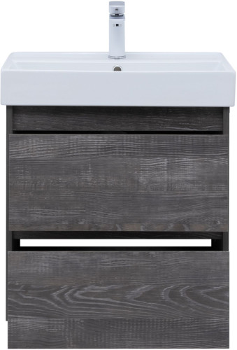 Тумба с раковиной Aquanet Nova Lite 60 дуб серый (2 ящика)