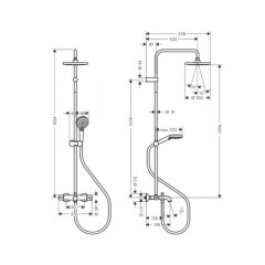 ДУШЕВАЯ СИСТЕМА HANSGROHE VERNIS BLEND SHOWERPIPE 200 1JET ECOSMART С ТЕРМОСТАТОМ 26079000 ХРОМ