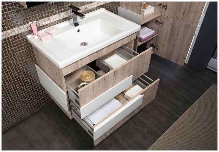 Тумба с раковиной Aquanet Мадейра 80 дуб кантри