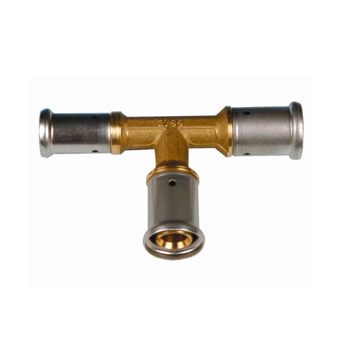 Тройник переходной уменьшенный с двух сторон, латунь пресс, 32x20x26, HENCO