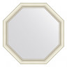 Зеркало настенное Octagon EVOFORM в багетной раме белый с серебром, 71х71 см, BY 7432