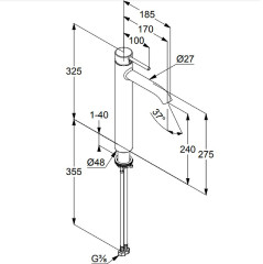 Смеситель KLUDI BOZZ 382860576 для раковины высокий