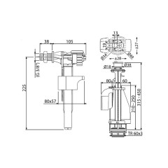 Сливная арматура Alcaplast SA08K-3/8