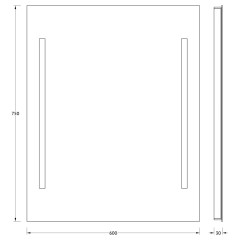 Зеркало настенное с 2-мя встроенными LED-светильниками, ИК-выключатель, Ledline EVOFORM 60x75 см, BY 2315
