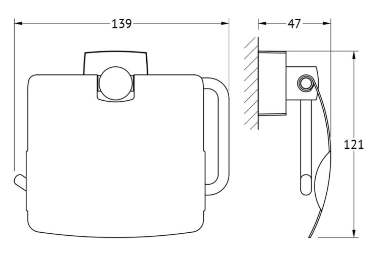 Держатель туалетной бумаги с крышкой (хром) (FBS) ESP 055