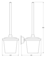 Держатель с туалетным ершом с крышкой (матовый хрусталь; хром) (FBS) VIZ 057
