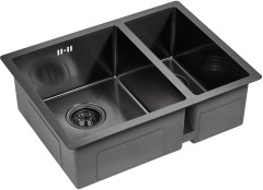Мойка нерж. сталь Paulmark ZUSAT, PM225944-GML, вороненая сталь, левая, PVD, 590х440мм, Paulmark