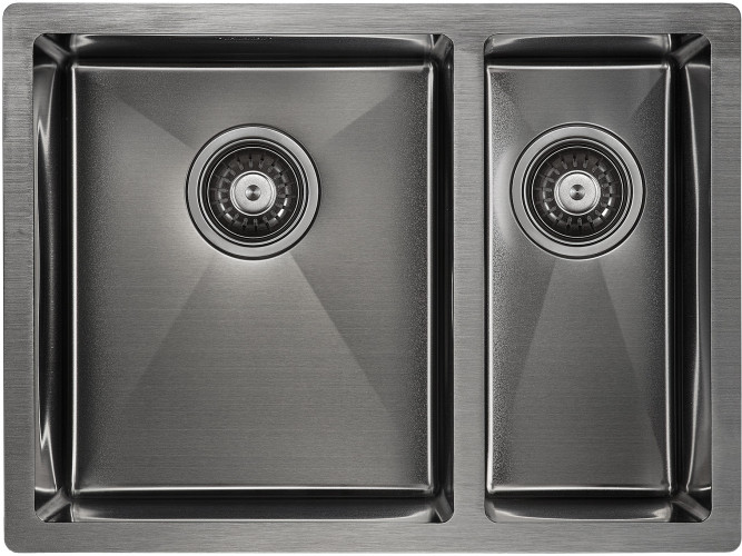 Мойка нерж. сталь Paulmark ZUSAT, PM225944-GML, вороненая сталь, левая, PVD, 590х440мм, Paulmark