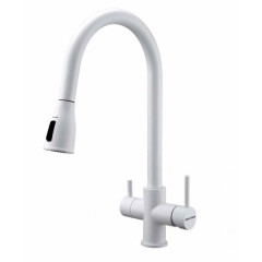 Смеситель для кухни Paulmark Lange, белый матовый полностью, La214212-431, Paulmark