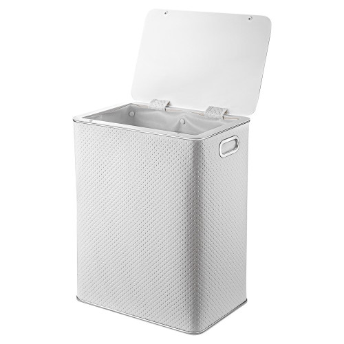 Корзина для белья PWH-BG-9 PUNTO белая, кант хром, глубокая