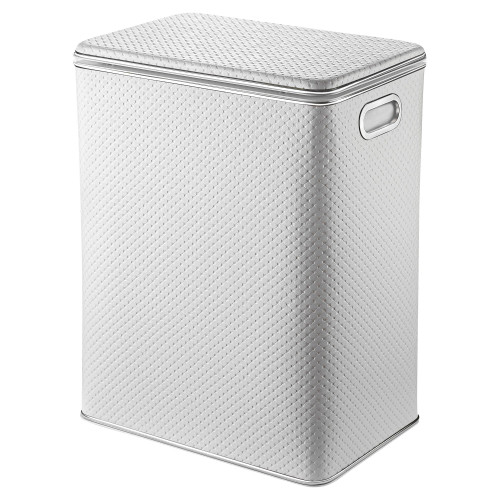 Корзина для белья PWH-BG-9 PUNTO белая, кант хром, глубокая