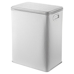 Корзина для белья PWH-BG-9 PUNTO белая, кант хром, глубокая