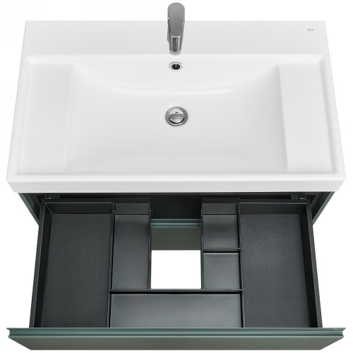 Тумба под раковину Roca Ona 800 подвесная, 2 ящика, зеленый матовый (A857630513)