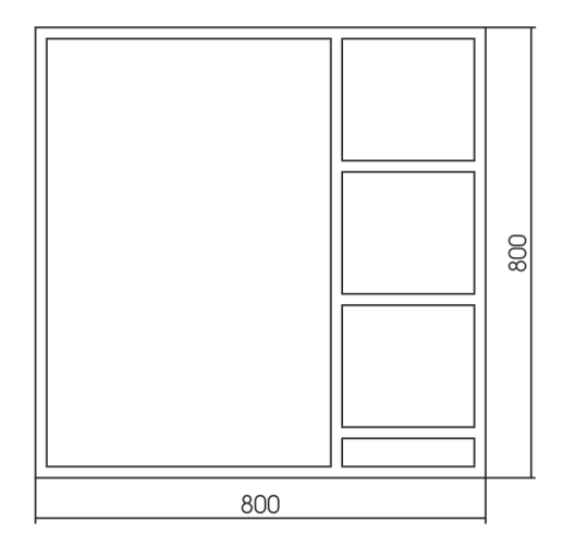 Bruklin-light 800х800 (рама-металлический профиль) зеркало