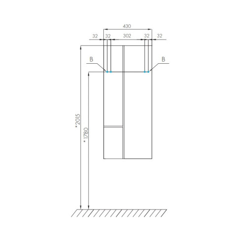 Модуль для зеркала AQUATON Мишель 43, дуб фьорд/дуб рустикальный (1A244203MIX30)