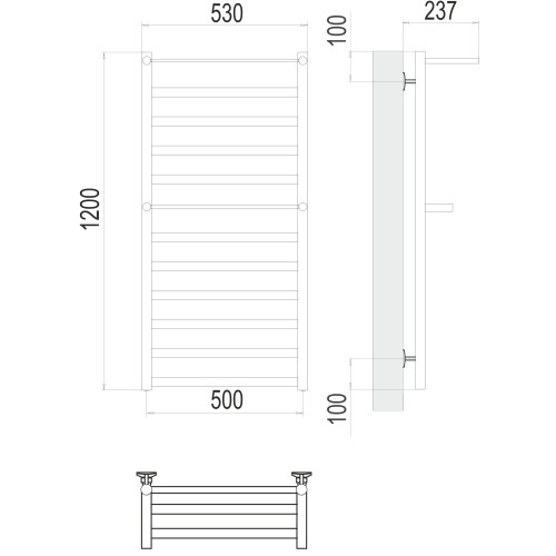 Полотенцесушитель TERMINUS Стандарт Хендрикс П12 500х1200 NEW