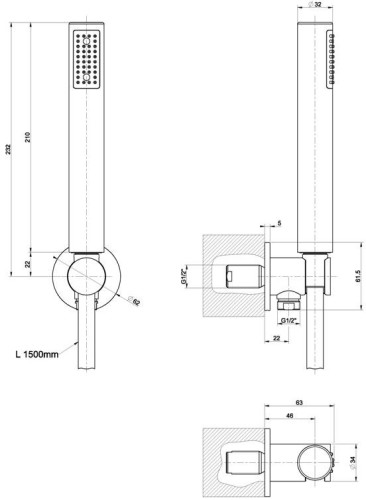 Лейка Gessi Minimali 14324.031